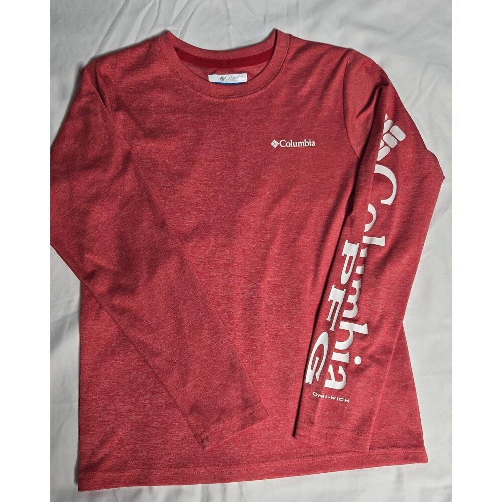 Columbia PFG Youth/Kids Small 8 Red Omni Wick Long Sleeve Performance Shirt